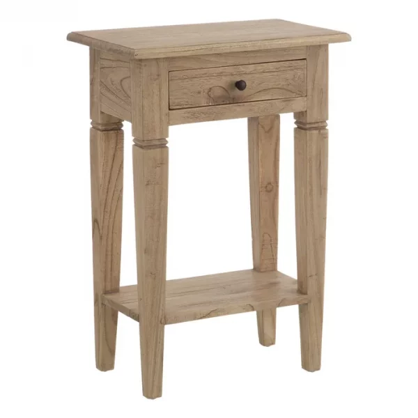 MESITA NATURAL MADERA MINDI DORMITORIO 50 X 32 X 72 CM - Imagen 2