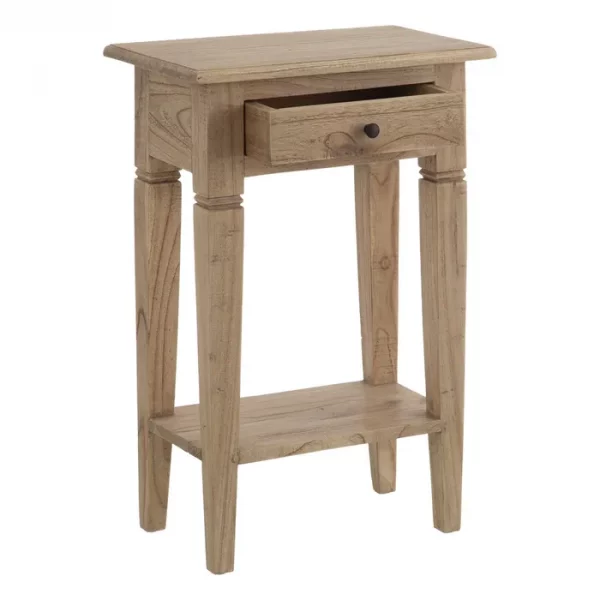 MESITA NATURAL MADERA MINDI DORMITORIO 50 X 32 X 72 CM - Imagen 3