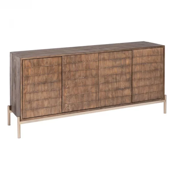 APARADOR MARRÓN MADERA-HIERRO SALÓN 179,50 X 45 X 84,50 CM - Imagen 3