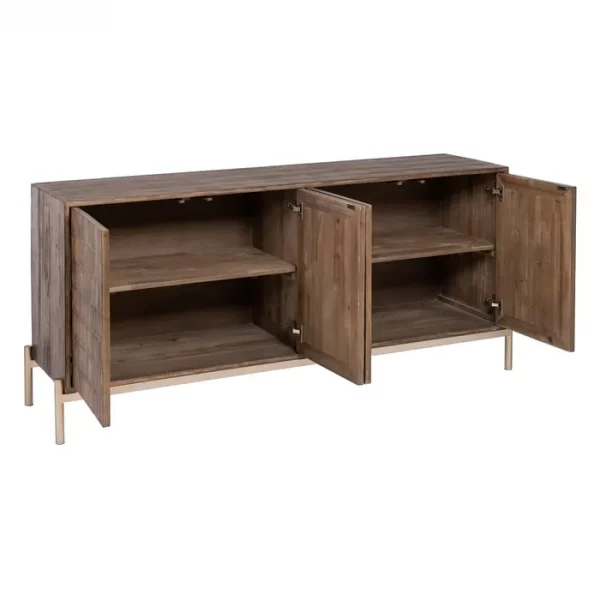 APARADOR MARRÓN MADERA-HIERRO SALÓN 179,50 X 45 X 84,50 CM - Imagen 4