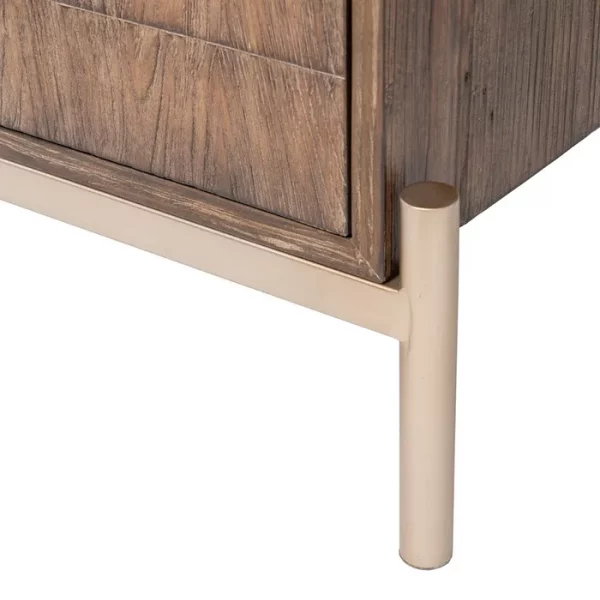 APARADOR MARRÓN MADERA-HIERRO SALÓN 179,50 X 45 X 84,50 CM - Imagen 11