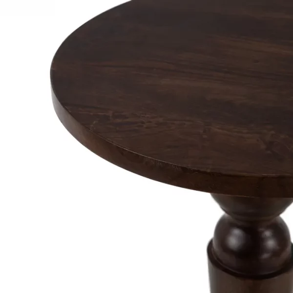 MESA AUXILIAR MARRÓN MADERA DE MANGO 40 X 40 X 90 CM - Imagen 3