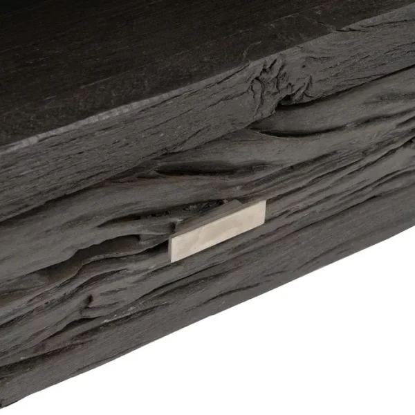 MUEBLE TV NEGRO MADERA / ACERO SALÓN 160 X 40 X 59 CM - Imagen 7