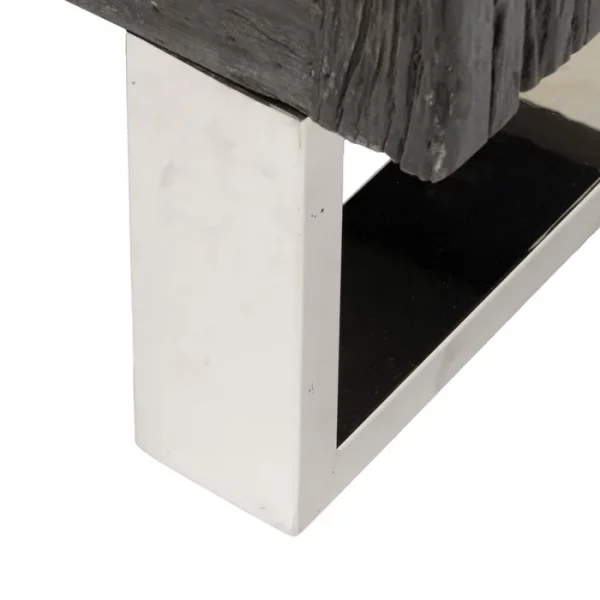 MUEBLE TV NEGRO MADERA / ACERO SALÓN 160 X 40 X 59 CM - Imagen 10