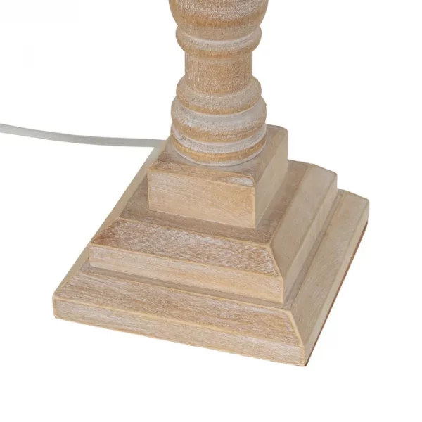 LÁMPARA MESA NATURAL MADERA / TEJIDO 40 X 40 X 82,50 CM - Imagen 7