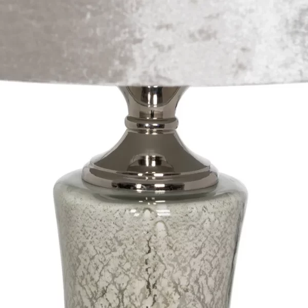 LÁMPARA MESA PLATA CRISTAL ILUMINACIÓN 38 X 38 X 80 CM - Imagen 3