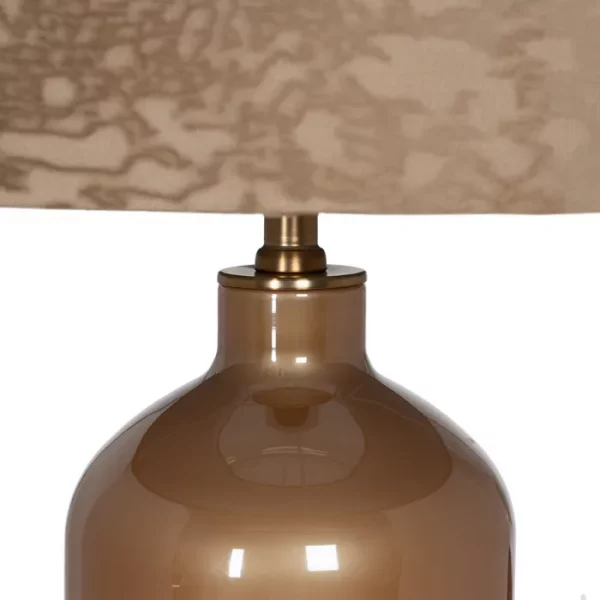 LÁMPARA MESA BEIGE DORADO CRISTAL 39 X 39 X 68,50 CM - Imagen 3