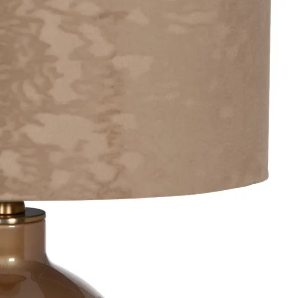 LÁMPARA MESA BEIGE DORADO CRISTAL 39 X 39 X 68,50 CM - Imagen 6