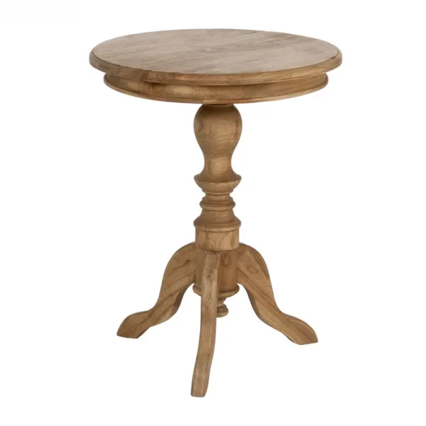 MESA AUXILIAR NATURAL MADERA MINDI SALÓN 50 X 50 X 64 CM - Imagen 2