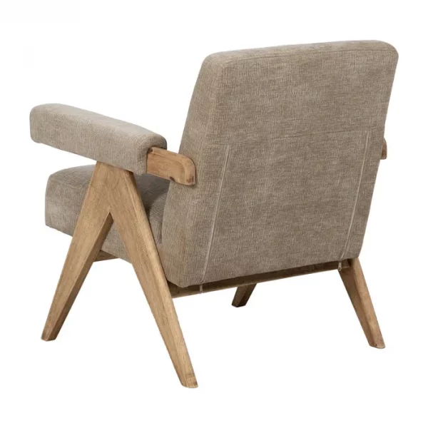 SILLÓN BEIGE TEJIDO-MADERA SALÓN 74 X 76 X 85 CM - Imagen 4