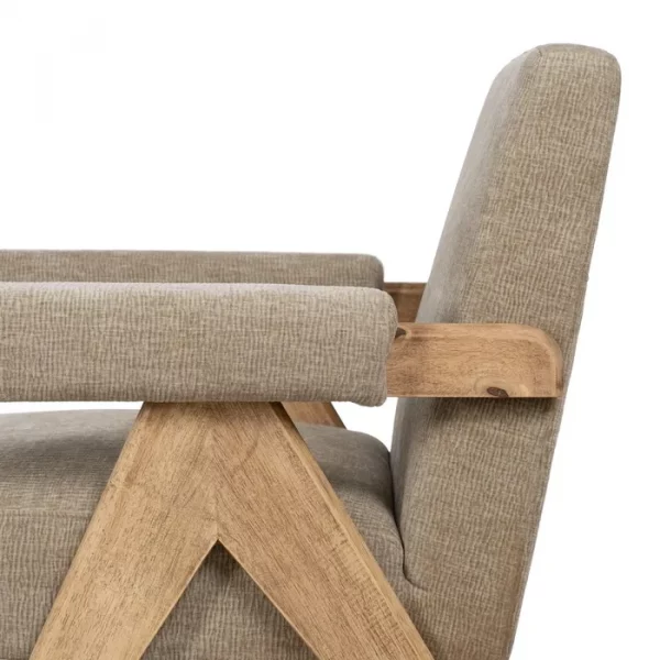 SILLÓN BEIGE TEJIDO-MADERA SALÓN 74 X 76 X 85 CM - Imagen 8