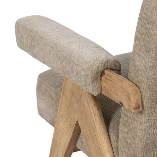 SILLÓN BEIGE TEJIDO-MADERA SALÓN 74 X 76 X 85 CM - Imagen 12