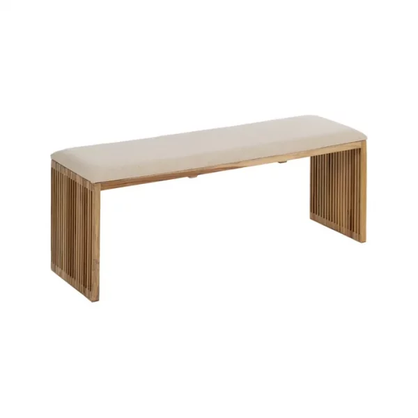 S/2 BANQUETA NATURAL MADERA DE TECA 115 X 35 X 45 CM - Imagen 4