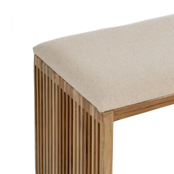 S/2 BANQUETA NATURAL MADERA DE TECA 115 X 35 X 45 CM - Imagen 5
