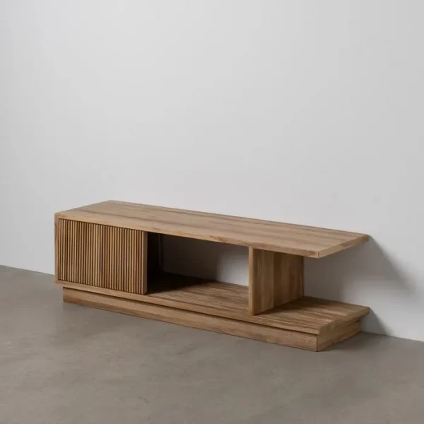 MUEBLE TV NATURAL MADERA DE TECA SALÓN 135 X 35 X 39 CM - Imagen 3