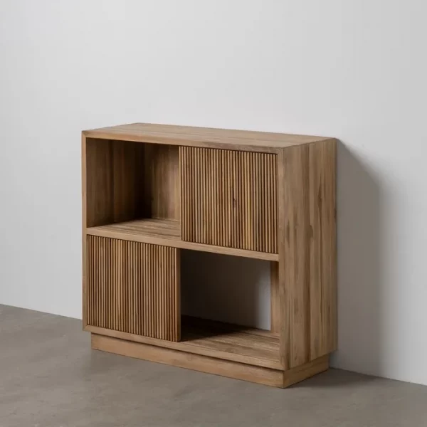 MUEBLE AUXILIAR NATURAL MADERA DE TECA 100 X 35 X 89 CM - Imagen 3
