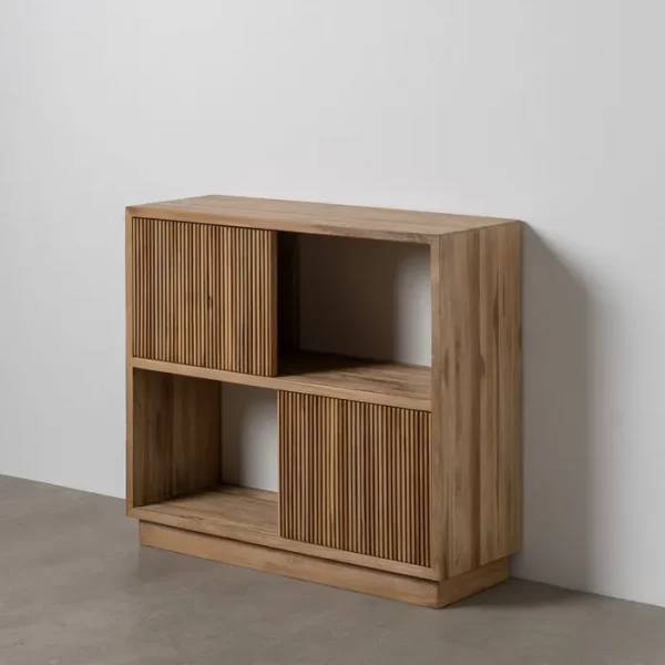 MUEBLE AUXILIAR NATURAL MADERA DE TECA 100 X 35 X 89 CM - Imagen 2