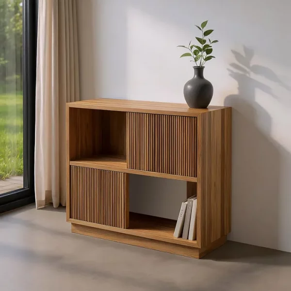 MUEBLE AUXILIAR NATURAL MADERA DE TECA 100 X 35 X 89 CM