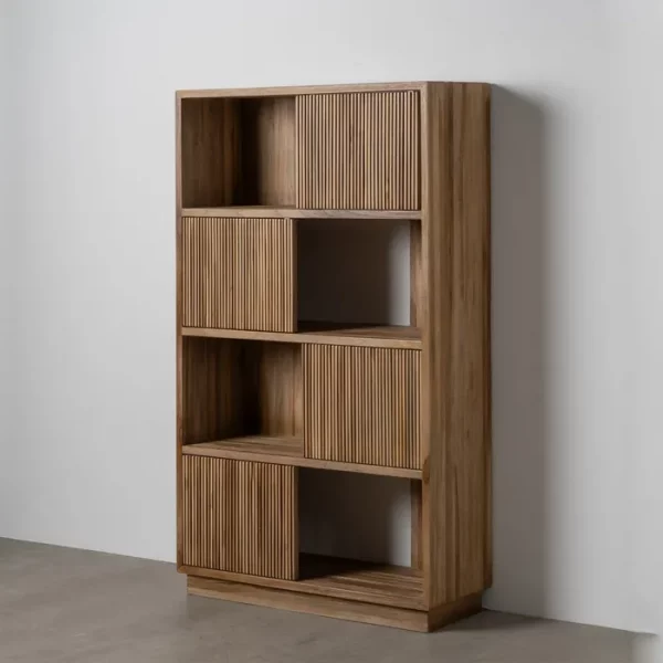MUEBLE AUXILIAR NATURAL MADERA DE TECA 100 X 35 X 168 CM - Imagen 3