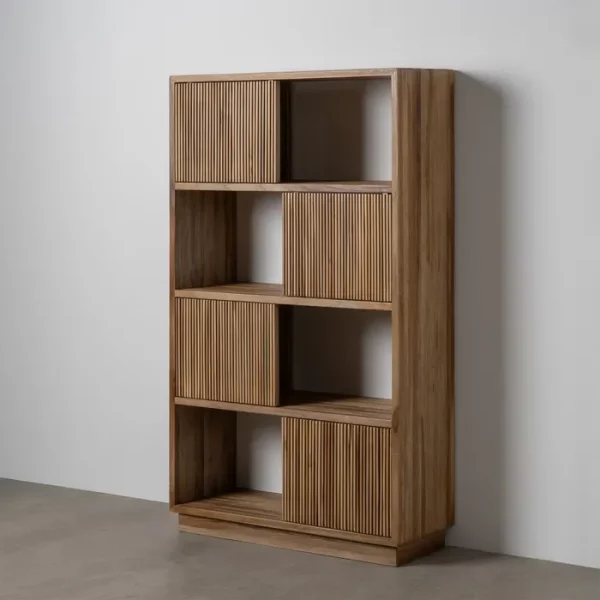MUEBLE AUXILIAR NATURAL MADERA DE TECA 100 X 35 X 168 CM - Imagen 2
