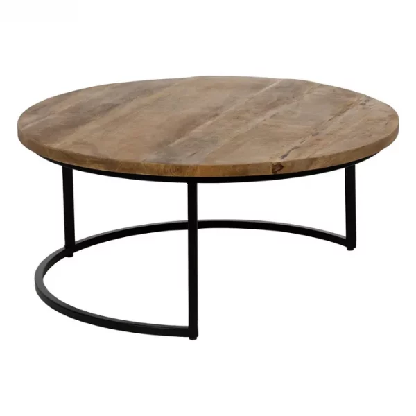 S/2 MESA CENTRO MARRÓN-NEGRO 90 X 90 X 40 CM - Imagen 4