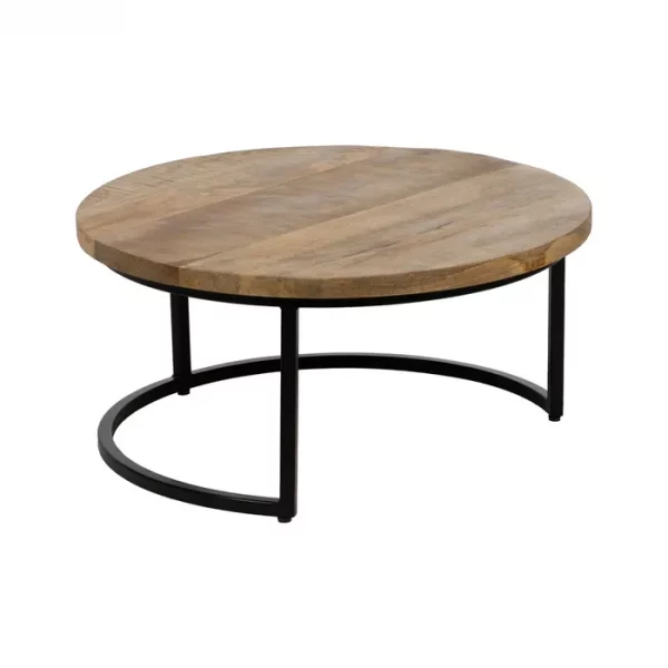 S/2 MESA CENTRO MARRÓN-NEGRO 90 X 90 X 40 CM - Imagen 5