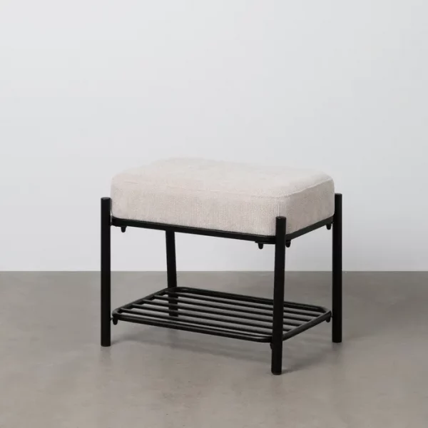 BANQUETA BEIGE TEJIDO-METAL 51 X 37 X 45 CM - Imagen 8