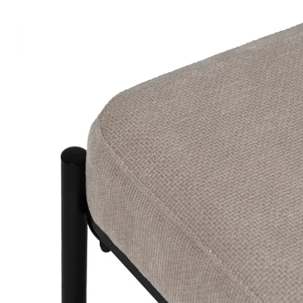 BANQUETA BEIGE TEJIDO-METAL 51 X 37 X 45 CM - Imagen 3