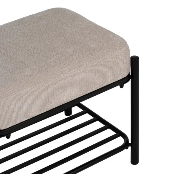 BANQUETA BEIGE TEJIDO-METAL 51 X 37 X 45 CM - Imagen 4
