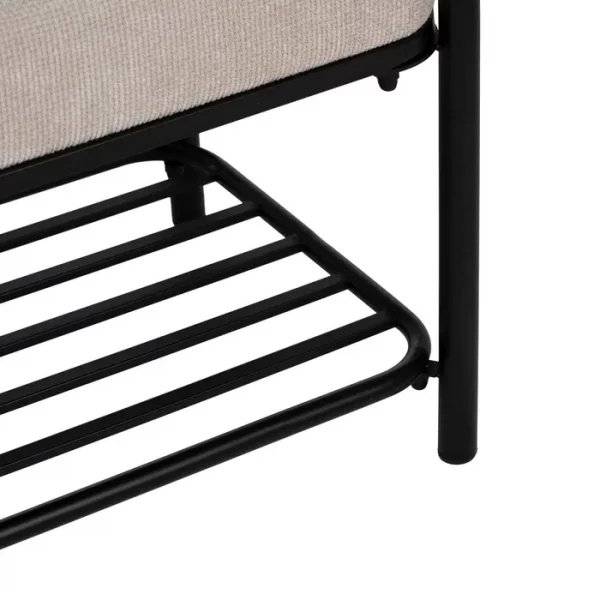BANQUETA BEIGE TEJIDO-METAL 51 X 37 X 45 CM - Imagen 5