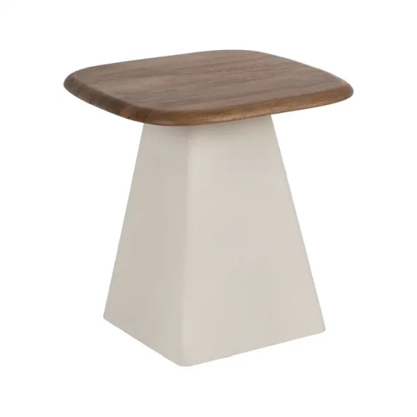 S/2 MESA AUXILIAR MADERA-METAL SALÓN 50 X 50 X 52 CM - Imagen 3