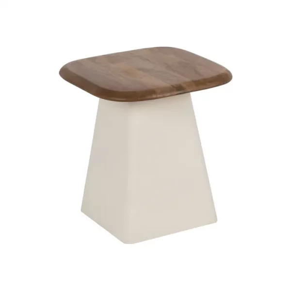 S/2 MESA AUXILIAR MADERA-METAL SALÓN 50 X 50 X 52 CM - Imagen 4