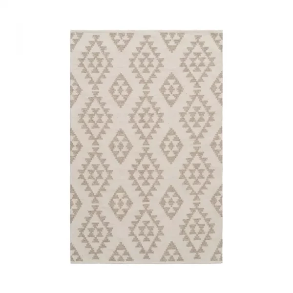 ALFOMBRA BLANCO NATURAL LANA-ALGODÓN 160 X 230 CM