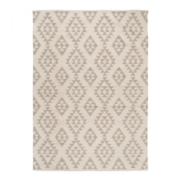 ALFOMBRA BLANCO NATURAL LANA-ALGODÓN 200 X 300 CM