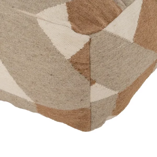 PUF MULTICOLOR LANA-ALGODÓN DECORACIÓN 80 X 80 X 40 CM - Imagen 6