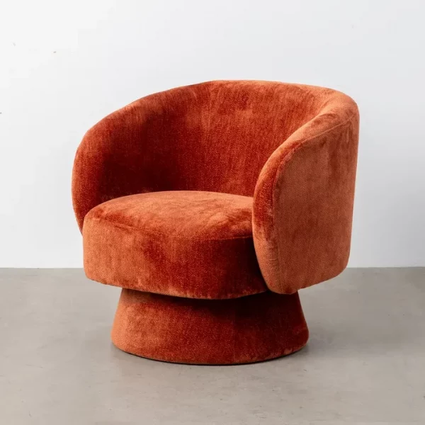 SILLÓN GIRATORIO TERRACOTA TEJIDO SALÓN 78 X 79 X 77 CM - Imagen 7