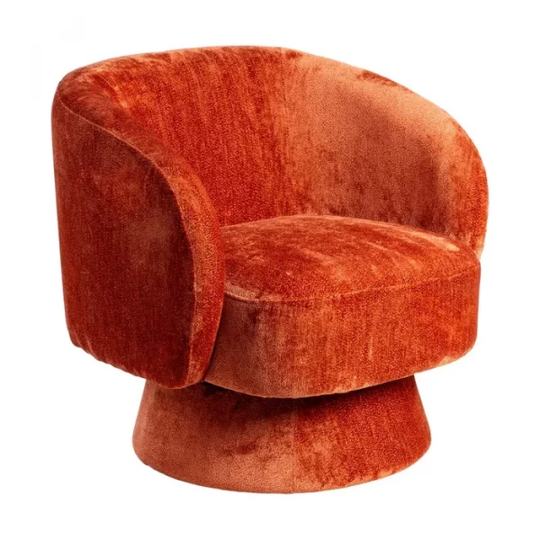 SILLÓN GIRATORIO TERRACOTA TEJIDO SALÓN 78 X 79 X 77 CM - Imagen 2