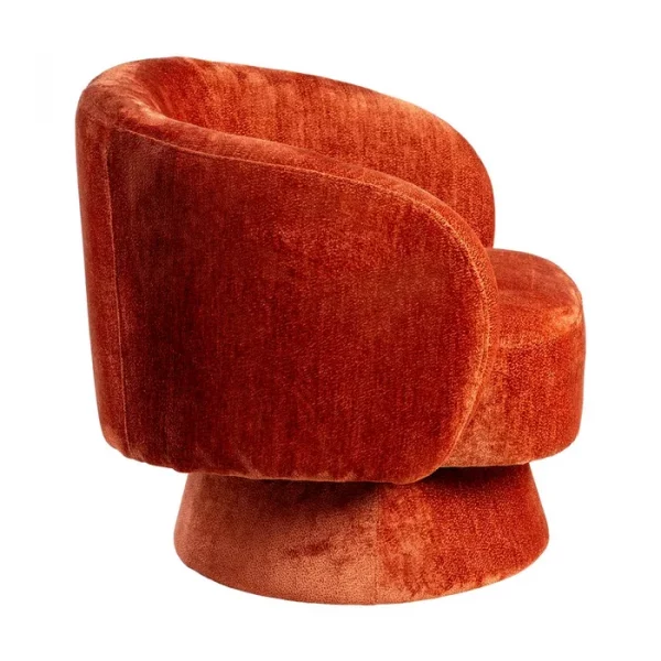 SILLÓN GIRATORIO TERRACOTA TEJIDO SALÓN 78 X 79 X 77 CM - Imagen 3