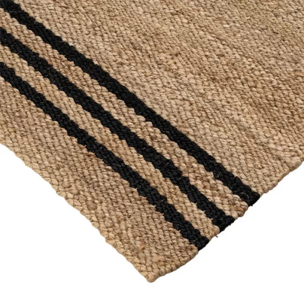 ALFOMBRA NATURAL-NEGRO YUTE ALTEA 160 X 230 CM - Imagen 2