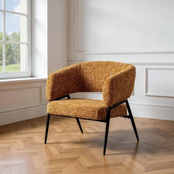 SILLÓN MOSTAZA TEJIDO-METAL SALÓN 71 X 70 X 75 CM