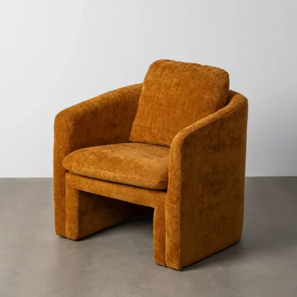 SILLÓN OCRE TEJIDO-MADERA 76 X 68 X 81 CM - Imagen 2