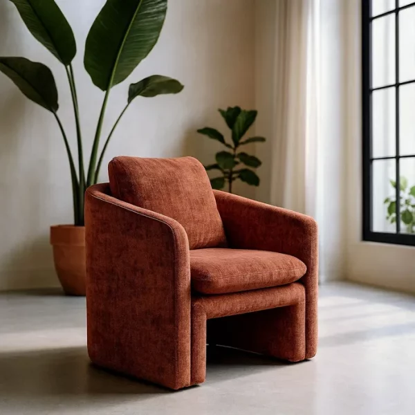 SILLÓN TEJA TEJIDO-MADERA 76 X 68 X 81 CM