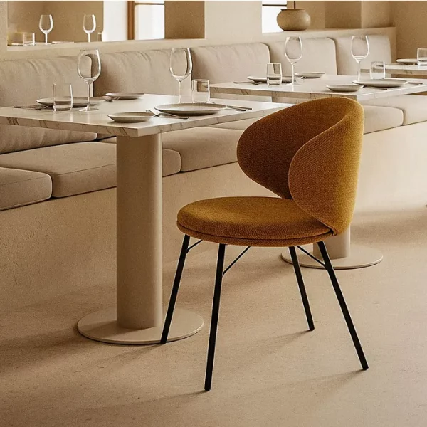 SILLA MOSTAZA TEJIDO-METAL SALÓN 57 X 53 X 75 CM