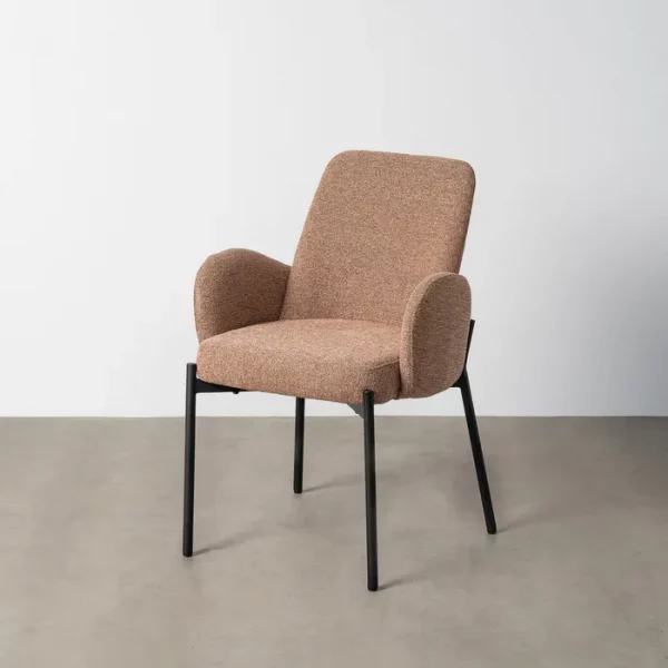 SILLA JASPEADO ROSA TEJIDO-METAL SALÓN 56 X 57 X 84 CM