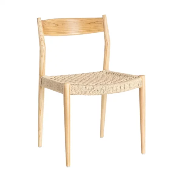 SILLA NATURAL-BEIGE MADERA 53 X 55 X 82 CM - Imagen 2