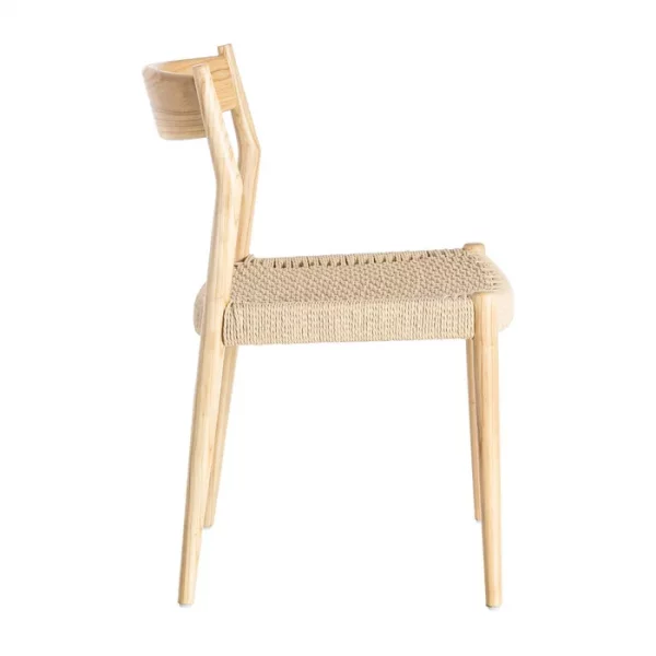 SILLA NATURAL-BEIGE MADERA 53 X 55 X 82 CM - Imagen 4