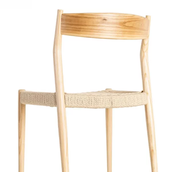 SILLA NATURAL-BEIGE MADERA 53 X 55 X 82 CM - Imagen 6