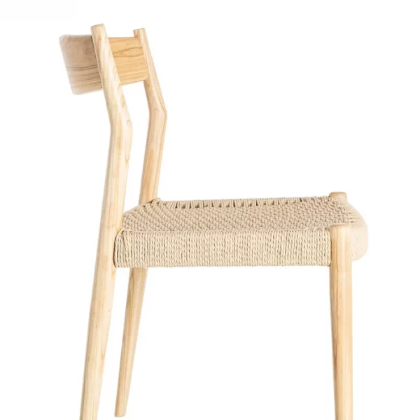 SILLA NATURAL-BEIGE MADERA 53 X 55 X 82 CM - Imagen 7