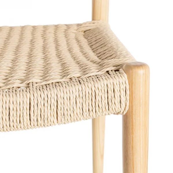 SILLA NATURAL-BEIGE MADERA 53 X 55 X 82 CM - Imagen 8