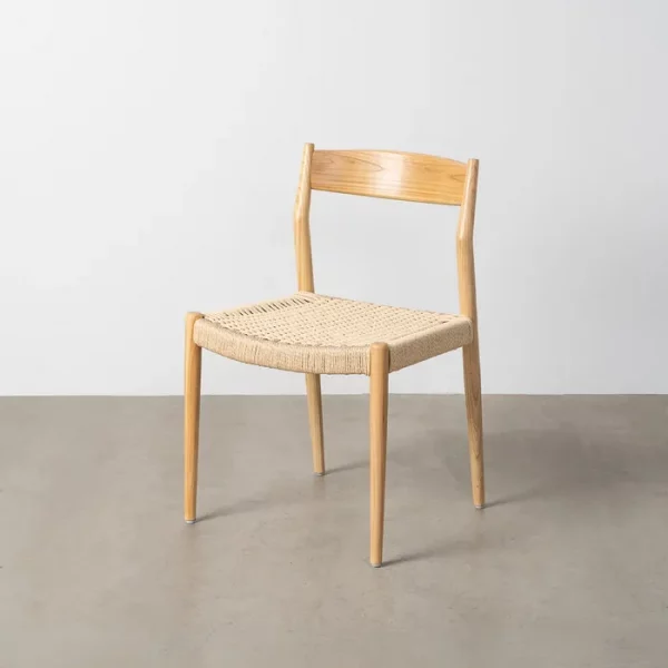 SILLA NATURAL-BEIGE MADERA 53 X 55 X 82 CM